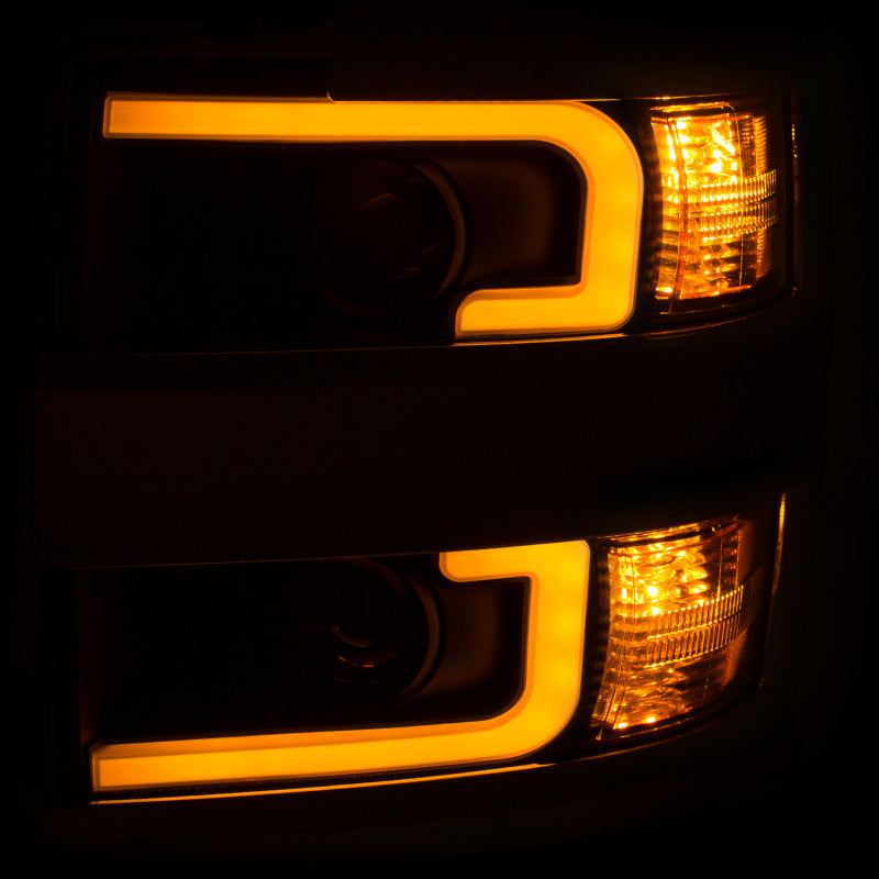 ANZO - ANZ111365 - ANZO Projector Headlights 15-17 Chevrolet Silverado 2500HD / 3500HD Black w/ Chrome Rim - Shipped in Europe - Tuningsupply.com