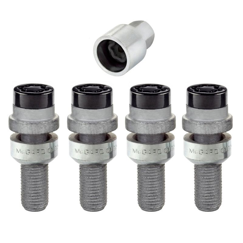 McGard 28320 - MCG28320 - McGard Wheel Lock Bolt Set - 4pk. (Radius Seat) M14X1.5 / 17mm Hex / 28.2mm Shank Length - Black - Shipped in Europe - Tuningsupply.com