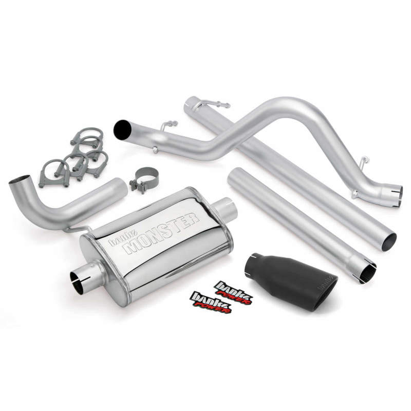 Banks Power 51322-B - GBE51322-B - Banks Power 07-11 Jeep 3.8L Wrangler Unlimited - 4dr Monster Exh Sys - SS Single Exh w/ Black Tip - Shipped in Europe - Tuningsupply.com