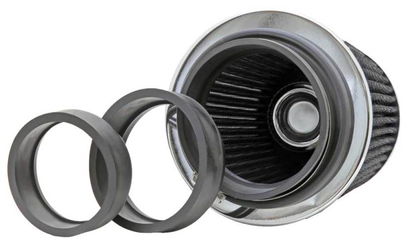 K&N Engineering RG-1001WT - KNNRG-1001WT - K&N Universal Filter Chrome Round Tapered White - 4in Flange ID x 1.125in Flange Length x 5.5in H - Shipped in Europe - Tuningsupply.com