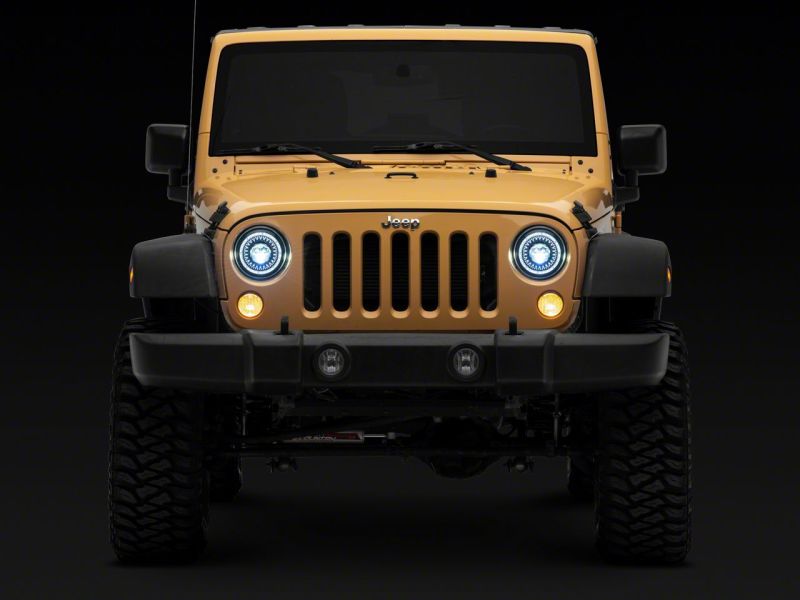 Raxiom J167194 - RAXJ167194 - Raxiom 07-18 Jeep Wrangler JK Axial Series 7-In Dragon Eye LED Headlights- Blk Housing (Clear Lens) - Shipped in Europe - Tuningsupply.com