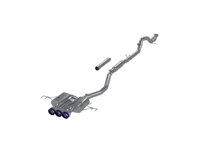 MBRP PS49023BE - MBRPS49023BE - MBRP 23-24 Honda Civic Type R 2.0L T304 SS 3in Cat-Back Exhaust Triple Center Outlet w/ Burnt Tips - Shipped in Europe - Tuningsupply.com