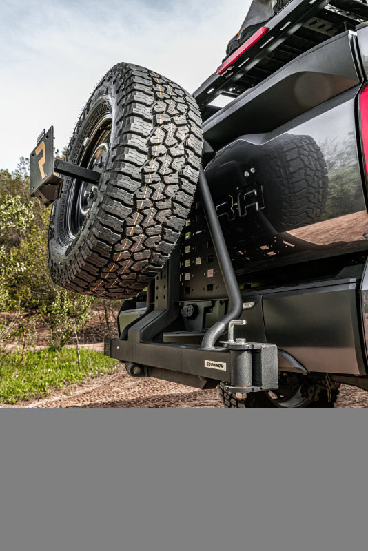 Go Rhino HC200T - GORHC200T - Go Rhino Swing-A-Way Hitch Mounted Tire Carrier (Lic. Plate Lights Not Included) - Textured Black - Shipped in Europe - Tuningsupply.com