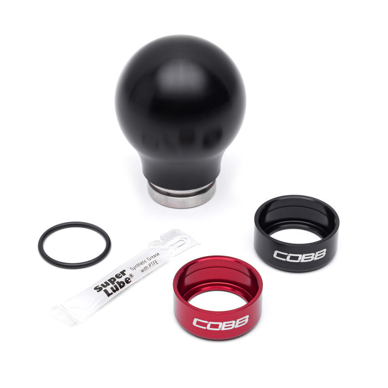 COBB - COBB213360-BK - Cobb Subaru 6-Speed Weighted COBB Shift Knob - Black (Incl. Both Red + Blk Collars) - Shipped in Europe - Tuningsupply.com