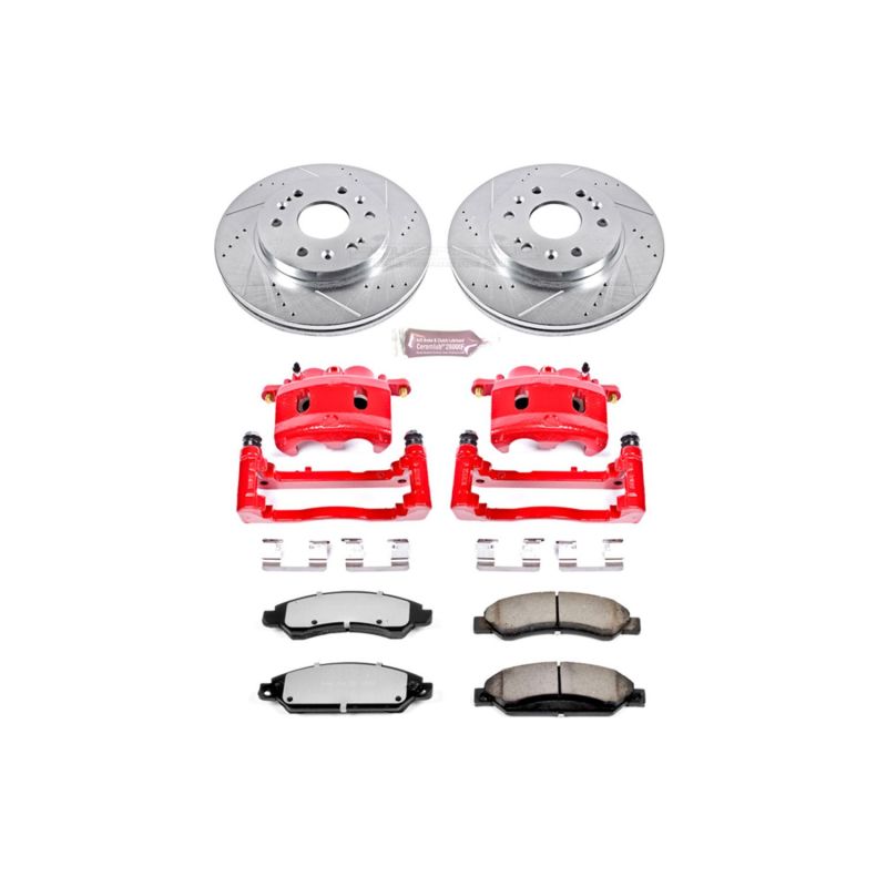 PowerStop KC2067-36 - PSBKC2067-36 - Power Stop 2007 GMC Yukon XL 1500 Front Z36 Truck & Tow Kit w/Cals - Shipped in Europe - Tuningsupply.com