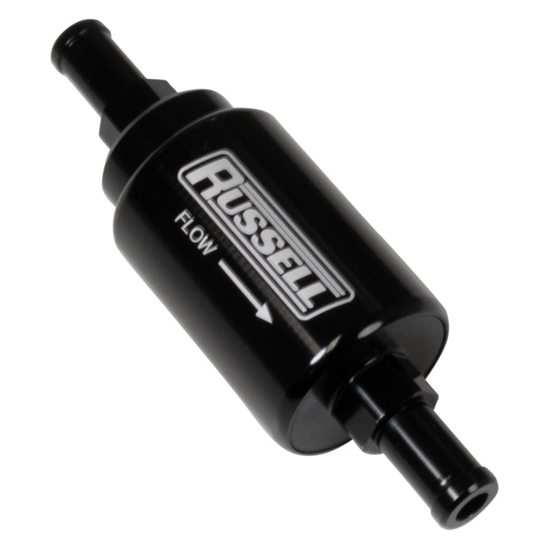 Russell 650625 - RUS650625 - Russell 3/8 Male To 3/8 Male Barbed Fuel Check Valve - Black Anodized - Shipped in Europe - Tuningsupply.com