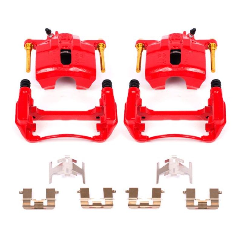 PowerStop S1460 - PSBS1460 - Power Stop 97-99 Acura CL Front Red Calipers w/Brackets - Pair - Shipped in Europe - Tuningsupply.com