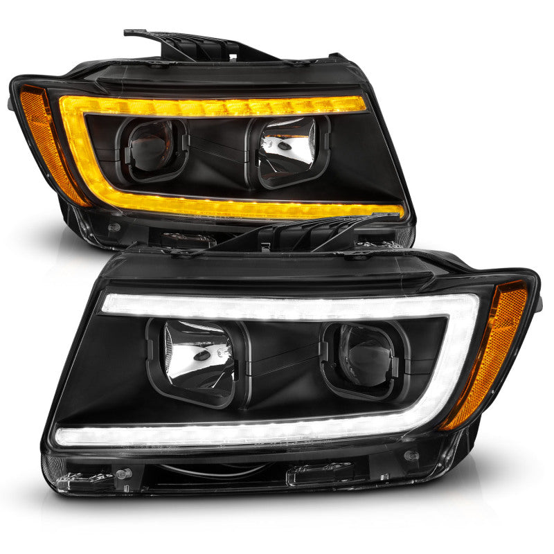 ANZO 111568 - ANZ111568 - ANZO 11-13 Jeep Grand Cherokee (Factory Halogen Only) Projector Headlights w/Light Bar Swtchbk Black - Shipped in Europe - Tuningsupply.com