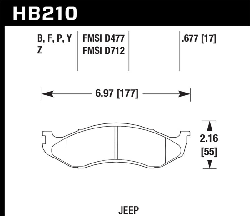 Hawk Performance KHB210Y.677 - HAWKHB210Y.677 - Hawk LTS Street Brake Pads - Shipped in Europe - Tuningsupply.com