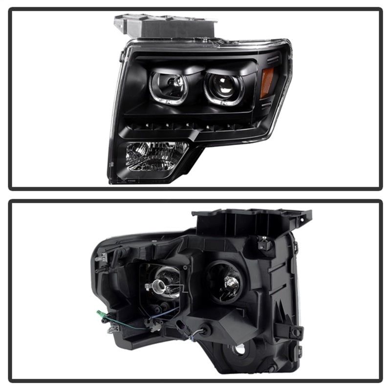 SPYDER 9032226 - SPY9032226 - xTune Ford F150 09-14 Projector Headlights Halogen Model Only LED Halo Black PRO-JH-FF15009-CFB-BK - Shipped in Europe - Tuningsupply.com