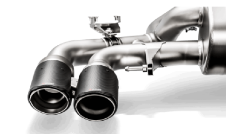 Akrapovic TP-CT/47/RS - AKRTP-CT/47/RS - Akrapovic 18+ BMW M5 (F90) Evolution Tail Pipe Set (Carbon) w/ Red/White Akrapovic Logo - Shipped in Europe - Tuningsupply.com