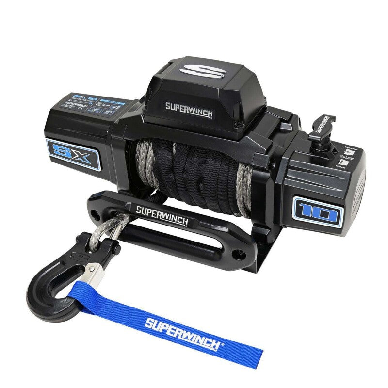 Superwinch 1710204 - SUW1710204 - Superwinch 10000 LBS 12V DC 3/8in x 80ft Synthetic Rope SX10SR Winch - Semi Gloss Black - Shipped in Europe - Tuningsupply.com