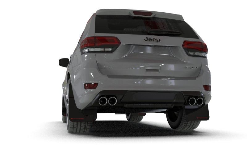 Rally Armor MF134-UR-BLK-WH - RALMF134-UR-BLK-WH - Rally Armor 18-22 Jeep Grand Cherokee SRT Trackhawk Black UR Mud Flap - White Logo - Shipped in Europe - Tuningsupply.com