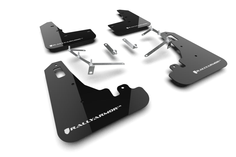 Rally Armor MF99-UR-BLK-WH - RALMF99-UR-BLK-WH - Rally Armor 22-25 Subaru BRZ / Toyota GR86 Black UR Mud Flap w/White Logo - Shipped in Europe - Tuningsupply.com