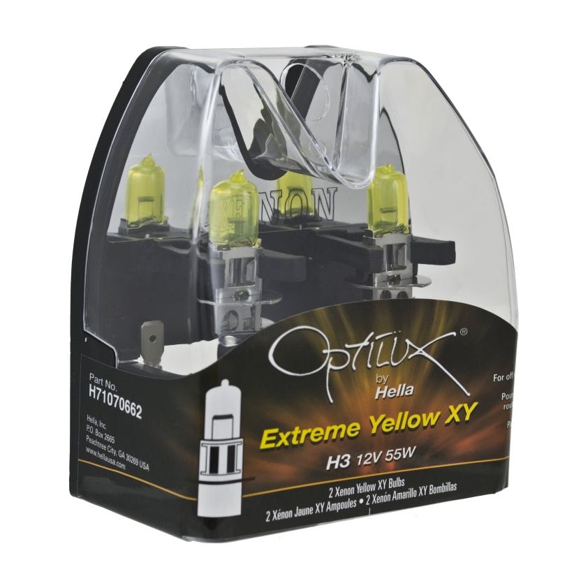 Hella LAH71070662 - HELLAH71070662 - Hella Optilux H3 12V/55W XY Extreme Yellow Bulb - Shipped in Europe - Tuningsupply.com