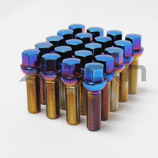 Wheel Mate 40612BR - WHM40612BR - Wheel Mate Mevius Lug Bolt Set of 20 - Black 14x1.50 40mm Ball 14mm RAD - Shipped in Europe - Tuningsupply.com