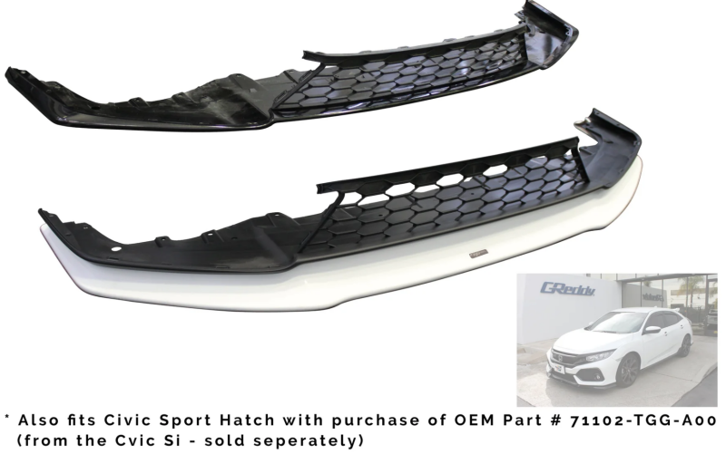 GReddy 17550100 - GRE17550100 - GReddy 2017+ Honda Civic Si Coupe/Sedan Front Lip Spoiler - Shipped in Europe - Tuningsupply.com