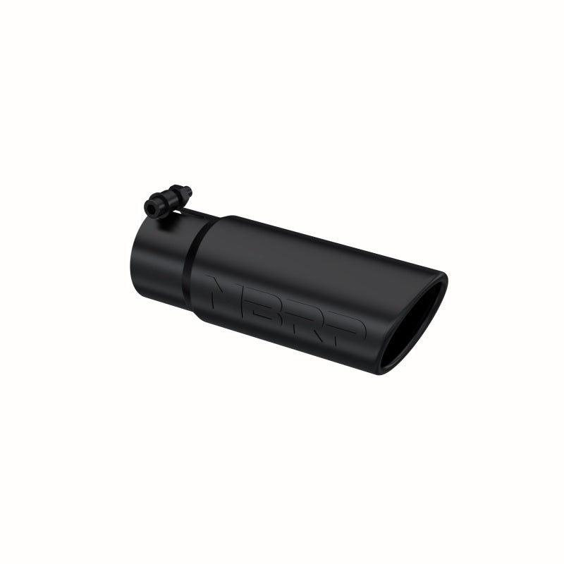 MBRP PT5115BLK - MBRPT5115BLK - MBRP Universal Tip 3-1/2in O.D. Angled Rolled End - 3in ID Inlet 10in Length - Black - Shipped in Europe - Tuningsupply.com