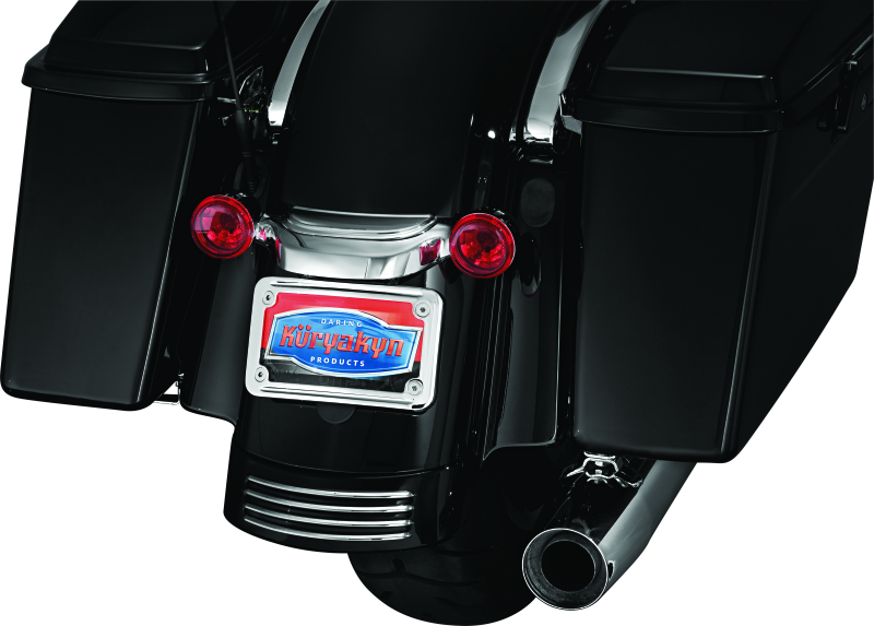 Kuryakyn 3157 - KUR3157 - Kuryakyn Curved License Plate Mount Chrome - Shipped in Europe - Tuningsupply.com