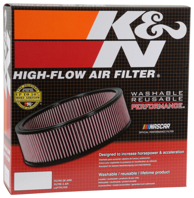 K&N Engineering E-3750 - KNNE-3750 - K&N Replacement Drop In Air Filter - 14in OD / 12in ID / 4in H w/ Wire - Shipped in Europe - Tuningsupply.com