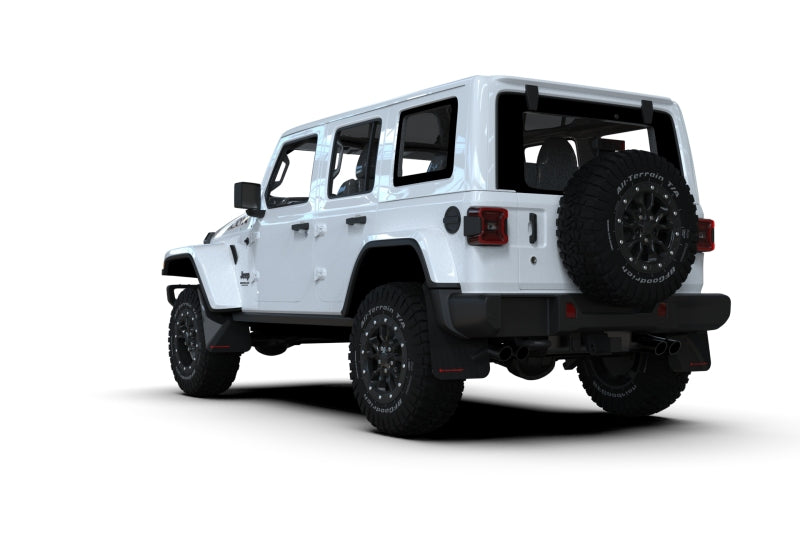 Rally Armor MF124-UR-BLK-RD - RALMF124-UR-BLK-RD - Rally Armor 2018+ Jeep Wrangler Rubicon JL Black UR Mud Flap w/ Red Logo - Shipped in Europe - Tuningsupply.com
