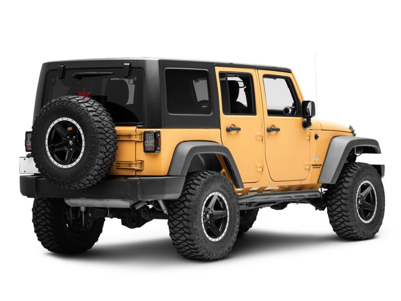Raxiom J141596 - RAXJ141596 - Raxiom 07-18 Jeep Wrangler JK Axial Series Lux LED Tail Lights- Black Housing (Clear Lens) - Shipped in Europe - Tuningsupply.com