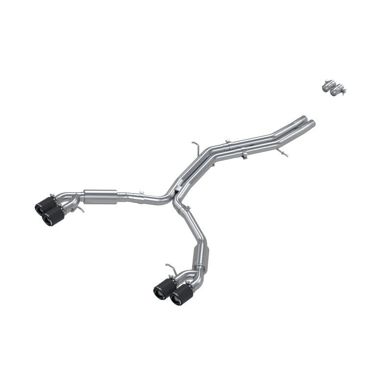 MBRP PS46073CF - MBRPS46073CF - MBRP 18-21 Audi S5 Coupe/S4 Sedan T304 SS 2.5in Cat-Back Quad Rear Exit Exhaust - Carbon Fiber Tips - Shipped in Europe - Tuningsupply.com