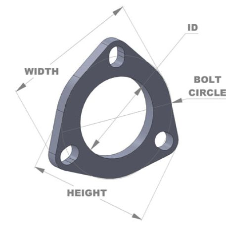 Vibrant 1482S - VIB1482S - Vibrant 3-Bolt T304 SS Exhaust Flange (2.5in I.D.) - Shipped in Europe - Tuningsupply.com