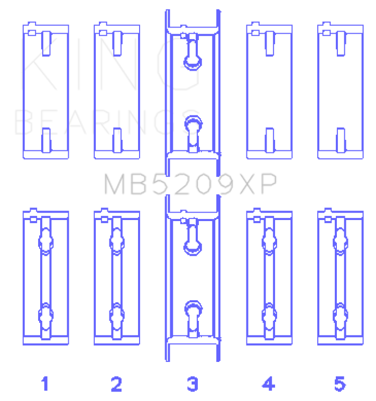 King Engine Bearings GMB5209XP - KINGMB5209XP - King Mitsubishi 4G63/4G64 7 Bolt 2nd Gen DSM and EVO I-IV Performance Main Bearing Set - Size STD - Shipped in Europe - Tuningsupply.com