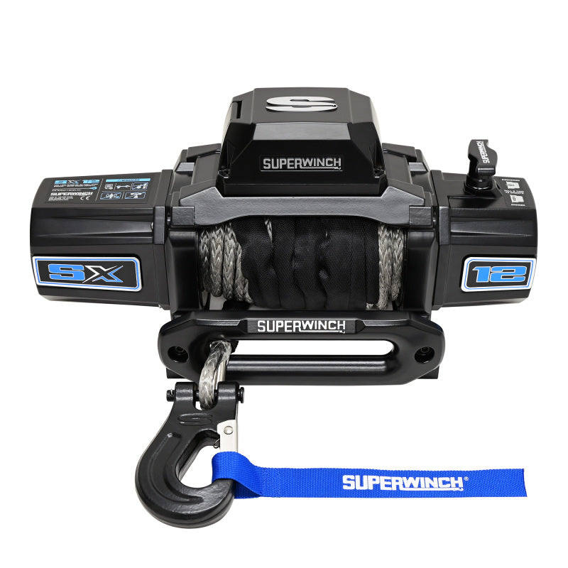 Superwinch 1712204 - SUW1712204 - Superwinch 12000 LBS 12V DC 3/8in x 80ft Synthetic Rope SX12SR Winch - Semi Gloss Black - Shipped in Europe - Tuningsupply.com