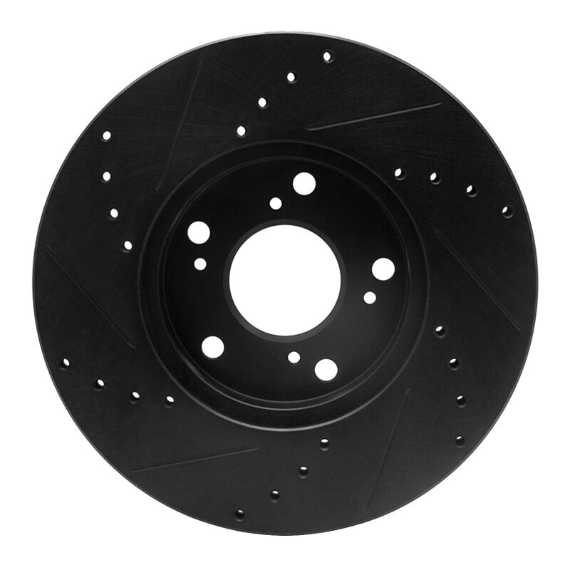 R1 Concepts - RNC633-59042R - R1 06-15 Honda Civic Front Right Drilled & Slotted Black Brake Rotor - Shipped in Europe - Tuningsupply.com