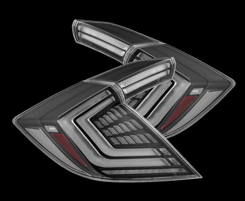 AlphaRex 676020 - ARX676020 - AlphaRex 16-21 Honda Civic Hatchback / Type-R FK8 Nova-Series LED Tail Lights (Pair) - Black - Shipped in Europe - Tuningsupply.com