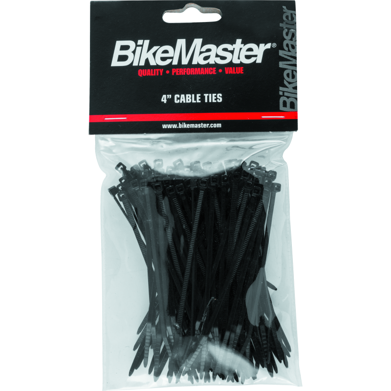 BikeMaster 151672 - BKM151672 - BikeMaster 4in Cable Ties (Pack of 100) - Black - Shipped in Europe - Tuningsupply.com