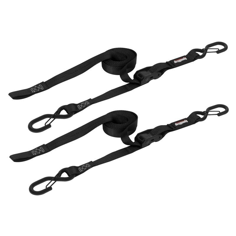 SpeedStrap 12101-2 - SSP12101-2 - SpeedStrap 1In x 10Ft CAM-Lock Tie Down w/ Snap FtSFt Hooks (2 Pack) - Black - Shipped in Europe - Tuningsupply.com