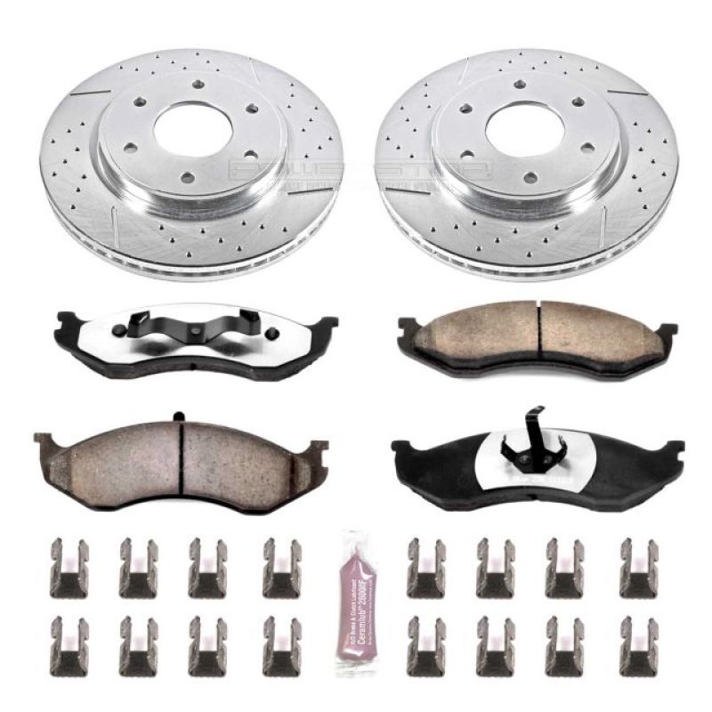 PowerStop K2119-36 - PSBK2119-36 - Power Stop 90-99 Jeep Cherokee Front Z36 Truck & Tow Brake Kit - Shipped in Europe - Tuningsupply.com