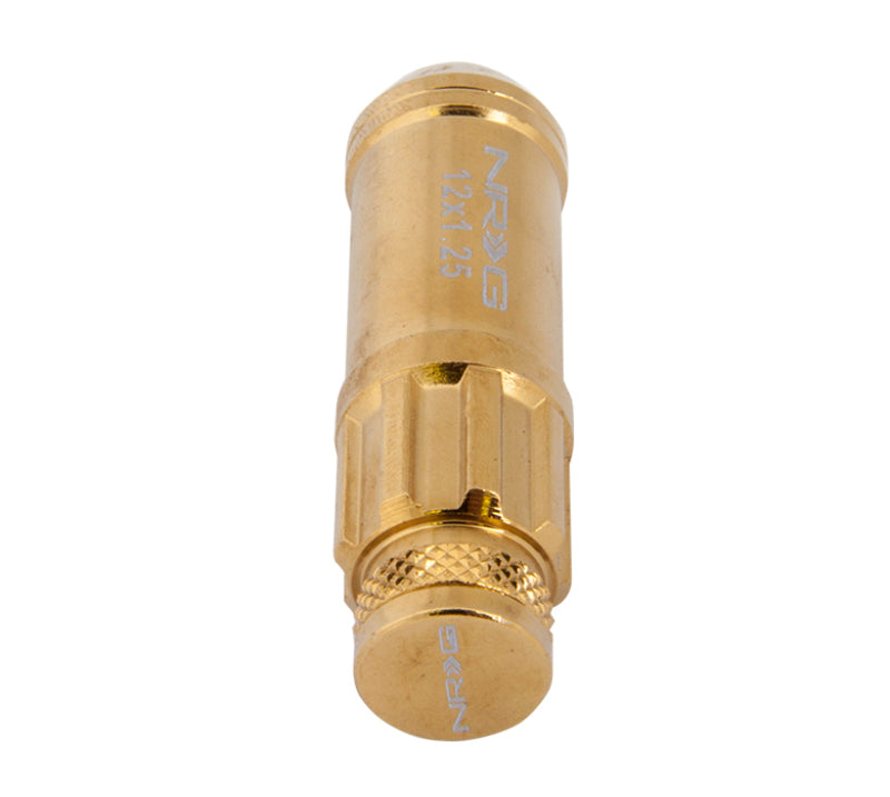 NRG LN-LS710CG-21 - NRGLN-LS710CG-21 - NRG 700 Series M12 X 1.25 Steel Lug Nut w/Dust Cap Cover Set 21 Pc w/Locks & Socket - Chrome Gold - Shipped in Europe - Tuningsupply.com