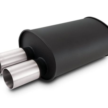 Vibrant 12326 - VIB12326 - Vibrant Streetpower Flat Blk Muffler 9.5x6.75x15in Body Inlet ID 3in Tip OD 3in w/Dual Straight Tips - Shipped in Europe - Tuningsupply.com