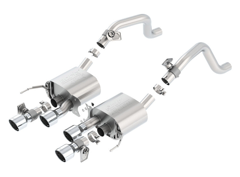 Borla 11856 - BOR11856 - Borla 14-15 Chevy Corvette C7 6.2L RWD w/AFM &NPP ATAK-Type Dual Rd Rolled Center Rear Exit Exhaust - Shipped in Europe - Tuningsupply.com