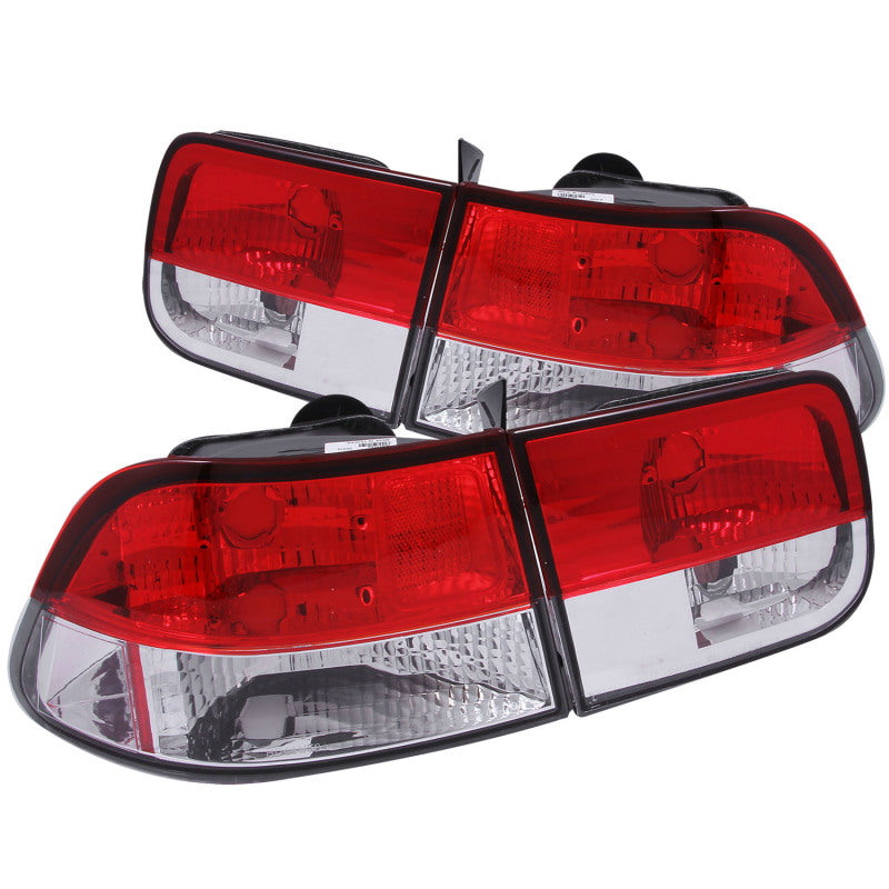 ANZO 221222 - ANZ221222 - ANZO 1996-2000 Honda Civic Taillights Red/Clear - Shipped in Europe - Tuningsupply.com