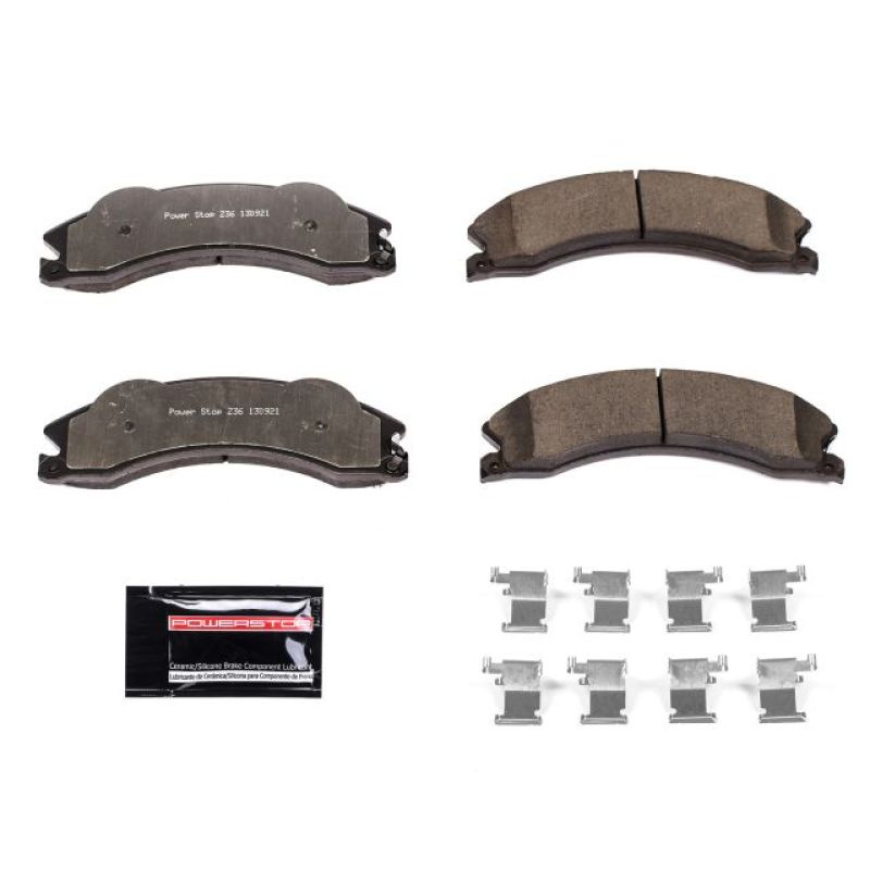 PowerStop Z36-1411 - PSBZ36-1411 - Power Stop 2011 Chevrolet Silverado 2500 HD Front or Rear Z36 Truck & Tow Brake Pads w/Hardware - Shipped in Europe - Tuningsupply.com
