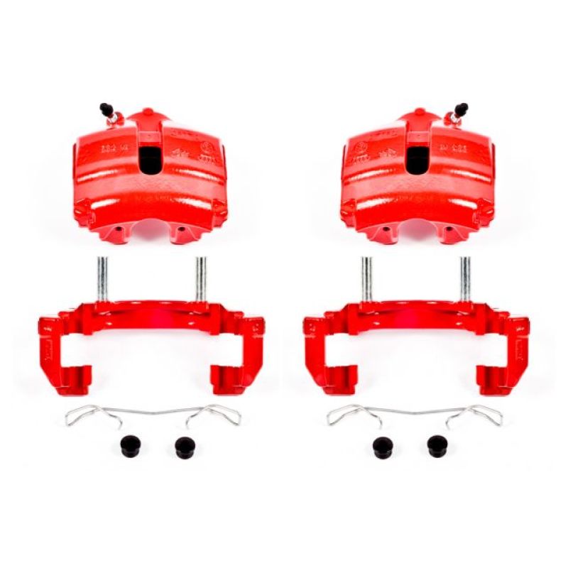 PowerStop S2974A - PSBS2974A - Power Stop 08-09 Audi TT Front Red Calipers w/Brackets - Pair - Shipped in Europe - Tuningsupply.com