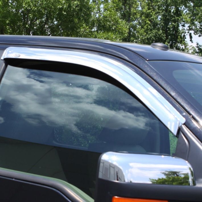 AVS 682301 - AVS682301 - AVS 14-18 Chevy Silverado 1500 Standard Cab Outside Mount Front Window Ventvisor 2pc - Chrome - Shipped in Europe - Tuningsupply.com