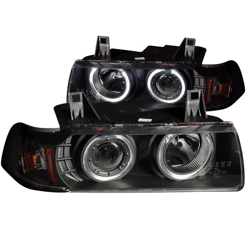 ANZO 121325 - ANZ121325 - ANZO 1992-1998 BMW 3 Series E36 Projector Headlights w/ Halo Black G2 1 pc - Shipped in Europe - Tuningsupply.com