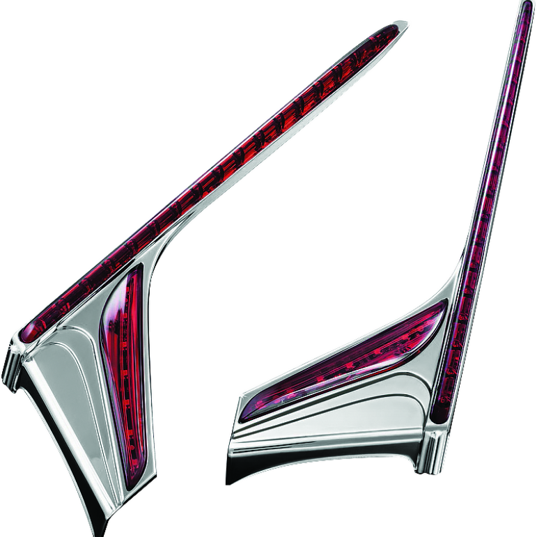 Kuryakyn 3237 - KUR3237 - Kuryakyn L.E.D. Vertical Rear Light Strips 12-17 GL1800 Chrome Red Lens - Shipped in Europe - Tuningsupply.com