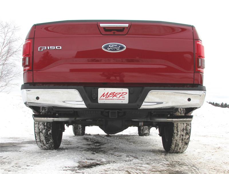 MBRP PS5257409 - MBRPS5257409 - MBRP 2015 Ford F-150 5.0L 3in Cat Back Dual Split Side Exit T409 Exhaust System - Shipped in Europe - Tuningsupply.com