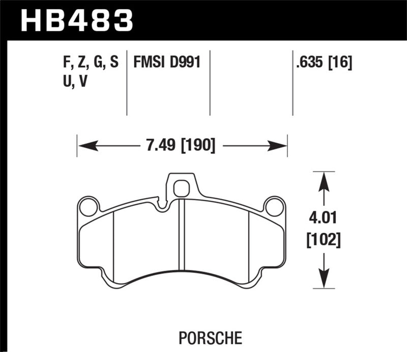 Hawk Performance KHB483G.635 - HAWKHB483G.635 - Hawk Porsche GT3 DTC-60 Street Front Brake Pads - Shipped in Europe - Tuningsupply.com
