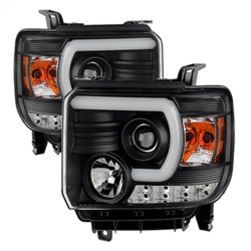 SPYDER 5080523 - SPY5080523 - Spyder GMC Sierra 14-16 Projector Headlights Light Bar DRL Black PRO-YD-GS14-LBDRL-BK - Shipped in Europe - Tuningsupply.com