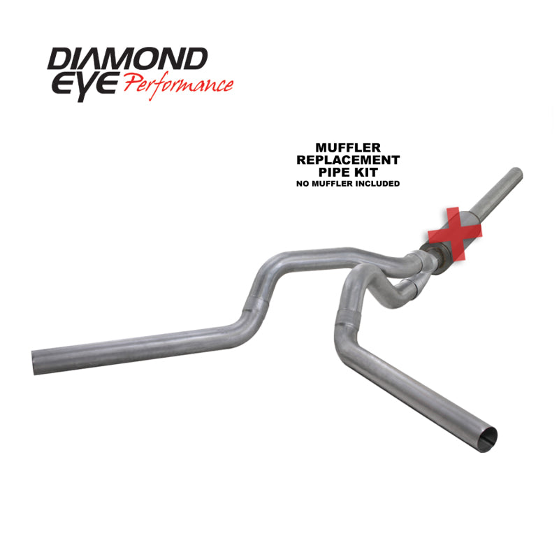 Diamond Eye Performance - DEPK4236A-RP - Diamond Eye KIT 4in Catback MFLR RPLCMENT PIPE DUAL AL: 2004.5-2007.5 DODGE CUMMINS 600 - Shipped in Europe - Tuningsupply.com