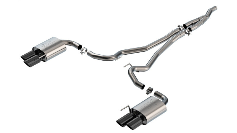 Borla 140982BC - BOR140982BC - Borla 2024 Ford Mustang Ecoboost 2.3L ATAK Catback Exhaust Black Chrome w/ Quad Tip - Non-Active - Shipped in Europe - Tuningsupply.com