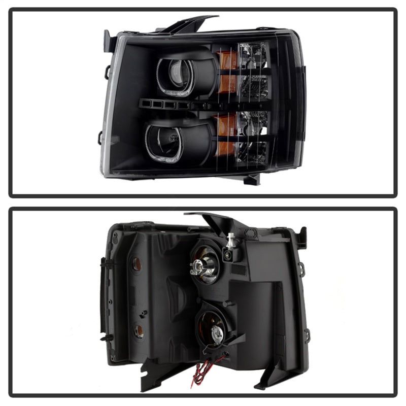 SPYDER 9032189 - SPY9032189 - xTune Chevy Silverado 1500/2500/3500 07-13 LED Halo Projector Headlights Black PRO-JH-CSIL07-CFB-BK - Shipped in Europe - Tuningsupply.com